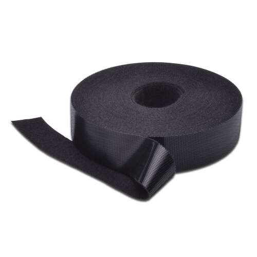 Digitus tépőzáras szalag, 20 mm széles, fekete, 10 méteres tekercs