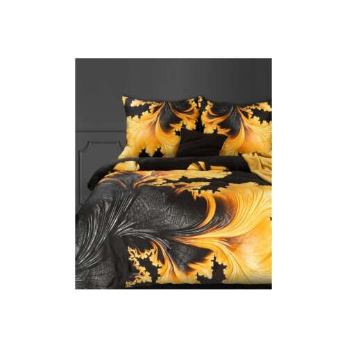 Mako-szatén ágyneműhuzat designer mintával Fekete 160x200 cm - 70x80 cm 2db