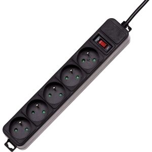 Akyga AK-SP-05B black surge protector with 5 outlets - Akyga