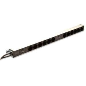 Digitus DN-95405 Túlfeszültségvédő Kapcsolóval 12DIN 2x2m Fekete DN-95405