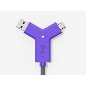 Kábel konektora USB-A a USB-C Logitech Swytch zblízka - Konferenčné reproduktory