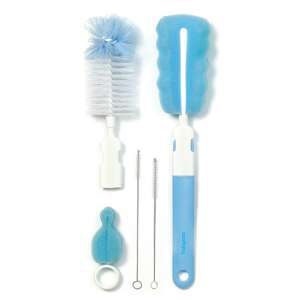 BabyOno bottle and nipple cleaning brush set, blue, 5 pieces - Babies & Toddler