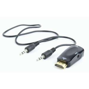 Gembird A-HDMI-VGA-02 HDMI към VGA и аудио адаптер, черен - Gembird