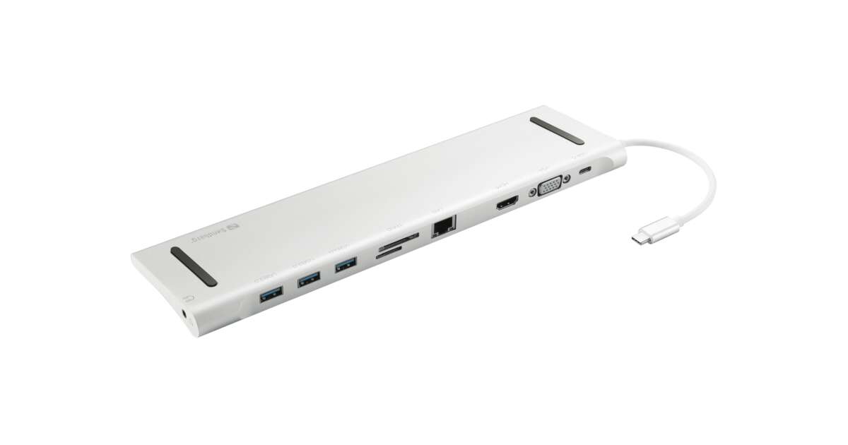 Sandberg 136-31 laptop-dockingstation & portreplikator Kabelgebunden USB 3.2 Gen 1 (3.1 Gen 1) Type-C Aluminium (Sandberg 136-31) 99674523