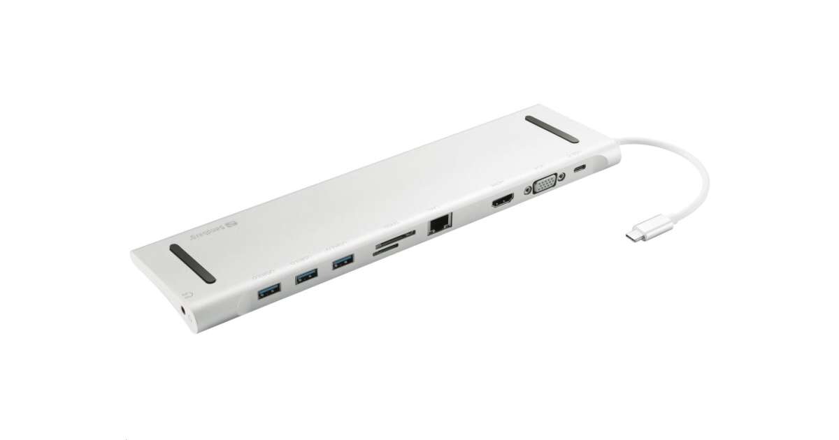 Sandberg 136-31 stații de andocare și replicatoare de porturi pentru calculatoare portabile Prin cablu USB 3.2 Gen 1 (3.1 Gen 1) Type-C Aluminiu (Sandberg 136-31) (136-31) 99674523