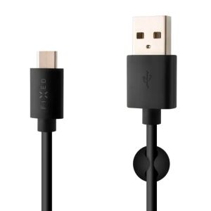 Kabel FIXED USB-C do USB-A do ładowania i przesyłu danych, czarny, 1 metr - Fixed