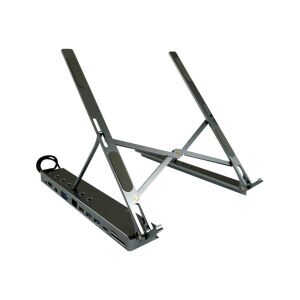 LC Power LC-HUB-C-MULTI-STAND Notebook Tartó USB-C Hub-bal, ferde nézet - LC-power