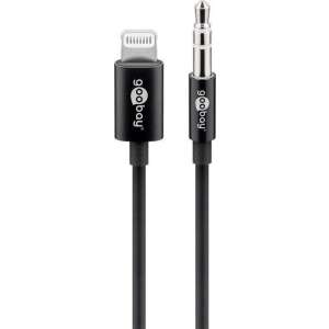 Аудио кабел Goobay Apple Lightning към 3,5 mm Jack, 1m, черен - Goobay