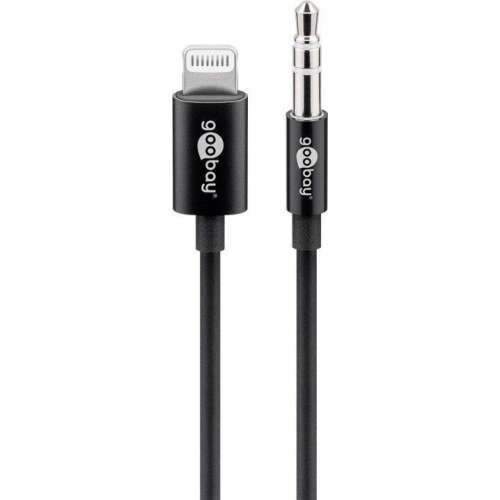 Cablu audio Goobay Apple Lightning la 3,5 mm Jack, 1m, negru