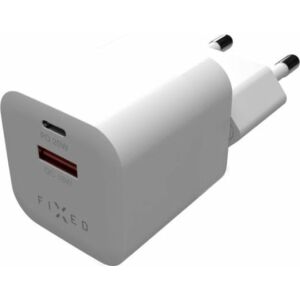 FIXED Mini USB-C/USB Ładowarka Podróżna 20W Biała - Fixed
