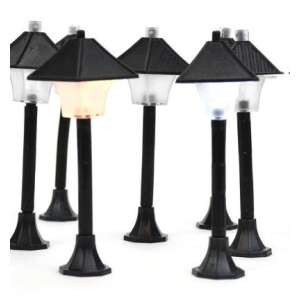 Fekete LED-es karácsonyi kandeláber - Miniatűr dekorációs utcai lámpák - OEM