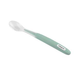 BabyOno soft silicone spoon in green color - Children's cutlery