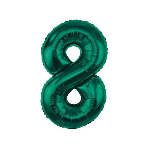 B&C Butelkowa Zieleń Balon foliowy cyfra 8, 85 cm