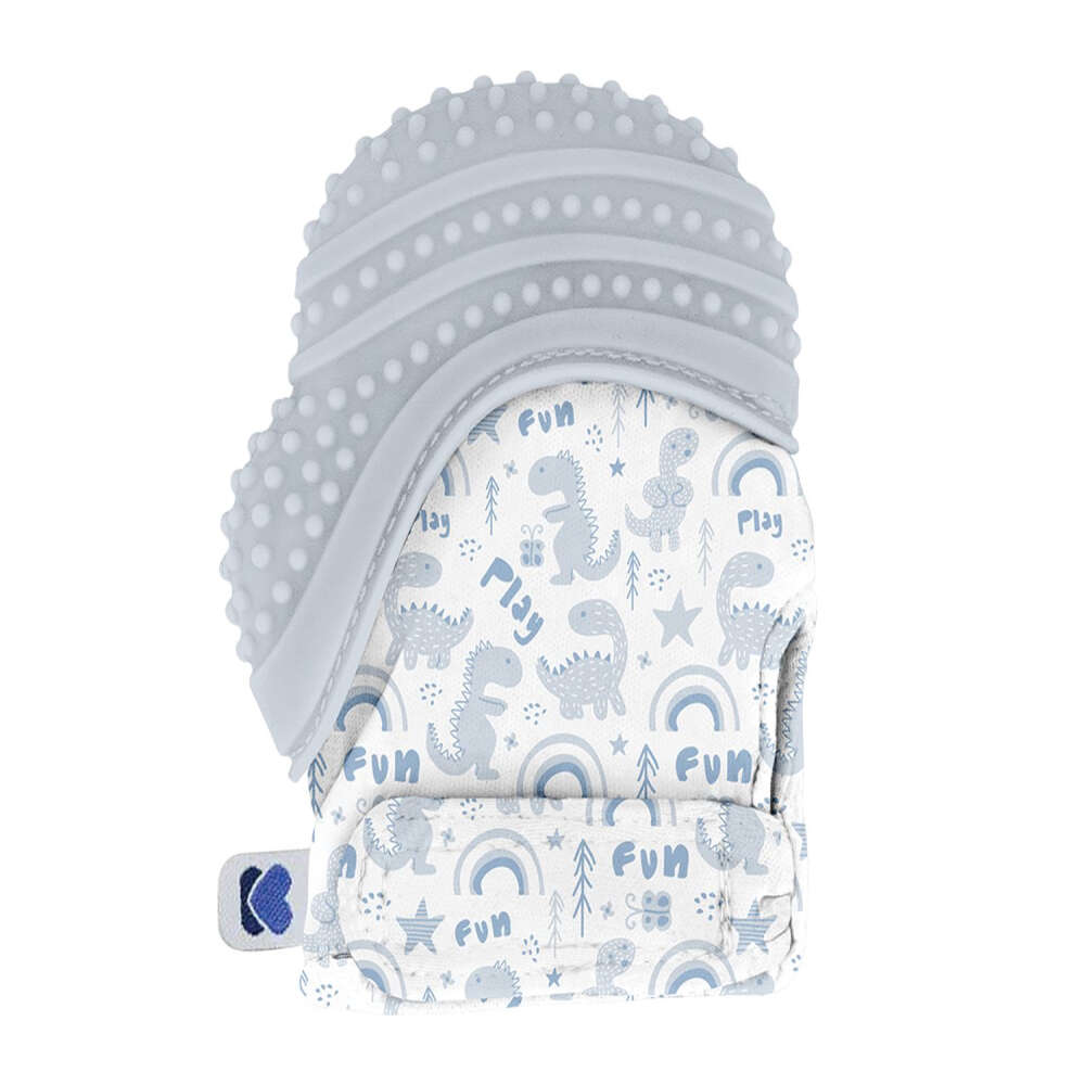 Kikkaboo bébikesztyû szilikonos rágókával dinó kék