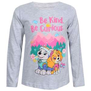 Tricou cu mânecă lungă Nickelodeon Paw Patrol Skye și Everest pentru fete, cu un tricou gri heather cu o grafică colorată a lui Skye și Everest cu textul 'Be Kind. Be Curious.' - Modă și îmbrăcăminte
