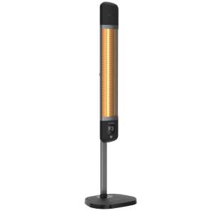Infrarot-Heizstrahler für Terrassen – LUXEVA PRO FR 2500W, IP65, mobil, 6 Heizstufen, Thermostat, Timer, Fernbedienung, schwarz