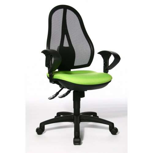 Topstar Open Point SY ergonomic office chair with adjustable armrests, green