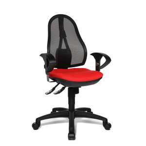 Topstar Open Point SY red mesh office chair with adjustable armrests - Office Furniture