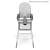 CAM Original 4in1 High Chair Front View - Grey Quilted