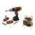 Smoby Black & Decker toy drill set for kids, includes drill, screws, and blocks