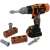 Smoby Black & Decker toy drill set for kids, close-up of drill and accessories