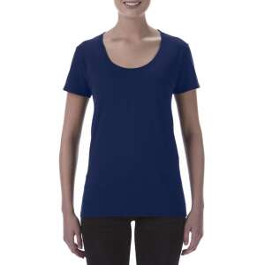 Mély nyakkivágású softstyle Női póló, Gildan GIL64550, rövid ujjú, Navy-M 78241033 Női pólók