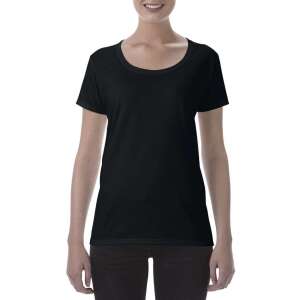 Mély nyakkivágású softstyle Női póló, Gildan GIL64550, rövid ujjú, Black-L 78241480 Női pólók