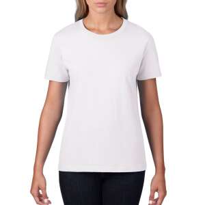 V-nyakú prémium Női rövid ujjú póló, Gildan GIL4100, White-XL 78253954 Női pólók