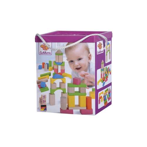 Eichhorn 60 darabos fa építőkocka készlet csomagolásban, baba képpel