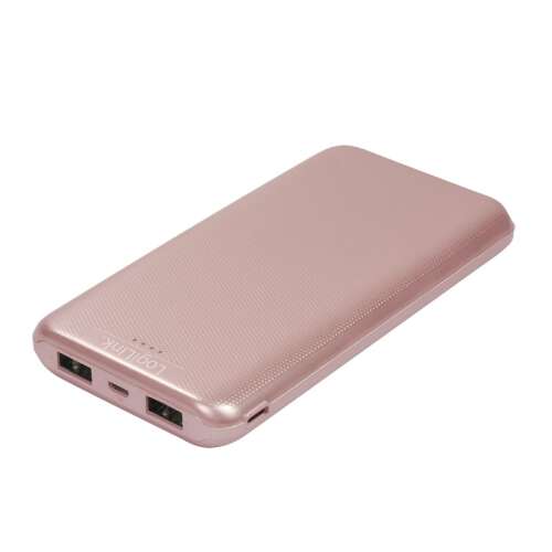 Logilink Power bank 10000 mAh, 2x USB-A, vékony, rosegold