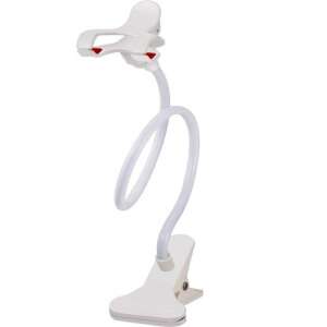 Гъвкава стойка с рамо и метална скоба за телефон, универсален съвместим таблет с премиум качество 50 см, бял, оригинални оферти 78260555 - Настолен държач за телефон