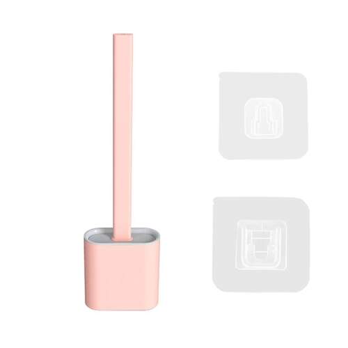 Original Deals Szilikon WC kefe fali tartóval, rózsaszín