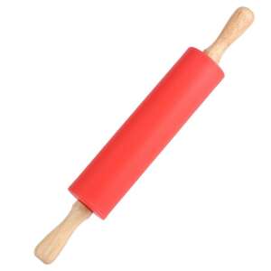Piros szilikon sodrófa fa fogantyúkkal, Original Deals márka - Sodrófa & Nyújtófa