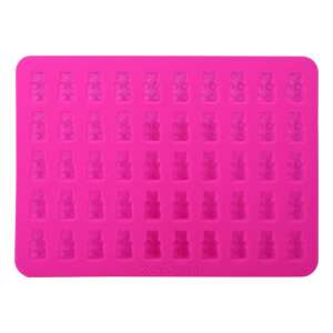 Силиконова форма за желе бонбони с форма на мече, розова, 48 кухини - Форма за печене