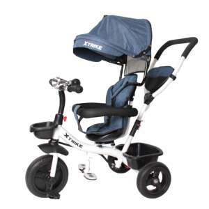 X-Trike Comfort megfordítható Tricikli fékezhető kerekekkel és dudával #kék
