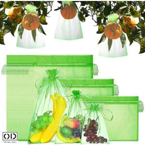 ORIGINAL DEALS fruit protection bags set, different sizes, with fruits inside - Landscaping