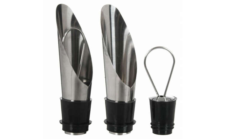 Original Deals Alumínium dugó készlet, 2 db-os, borosüvegekhez, prémium modell, rozsdamentes acél