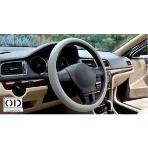 Силиконов калъф за защита на волана на автомобила, Диаметър 33 - 40 см, Сив,