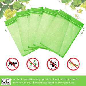 ORIGINAL DEALS fruit protection bags set of 6, green, 17x23 cm, protect your fruit from birds, insects and rodents - Landscaping