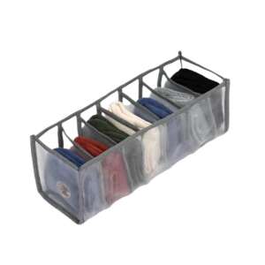 Оригинални оферти Кутия за организиране на бельо с 7 отделения, сива - Съхранение и сортиране