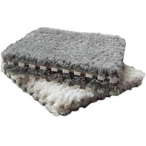 Dollcini 10 plăci de covor puzzle din pluș în alb și gri - Dollcini