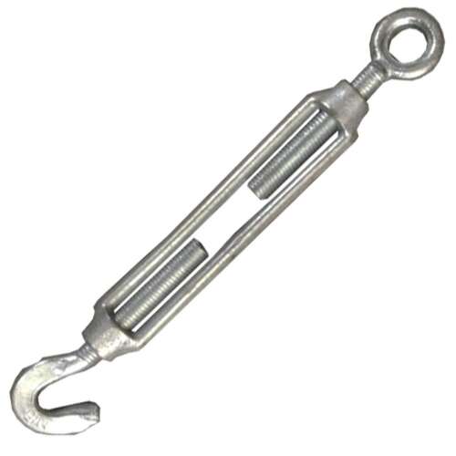 Napínač drôtu M06, pozinkovaná oceľ, háčik a očká, nastaviteľný