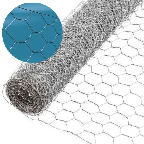 Galvanized chicken wire mesh, 100cm spacing, 25x25mm mesh, 0.8mm wire diameter