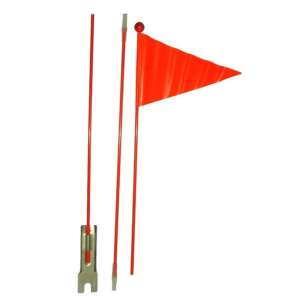 Narancssárga biztonsági zászló gyerek kerékpárhoz, üvegszál rúddal és rögzítővel - BikeTrade