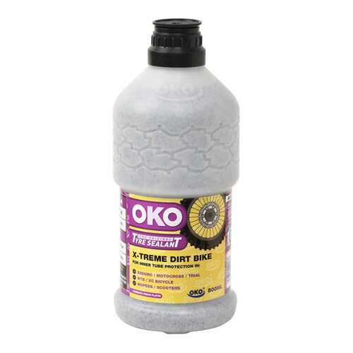 OKO X-Treme Dirt Bike defektgátló folyadék, 800ml-es üveg, belső gumi védelmére kerékpárban, enduro, motocross, trial, mtb, xc kerékpár, super, robogók