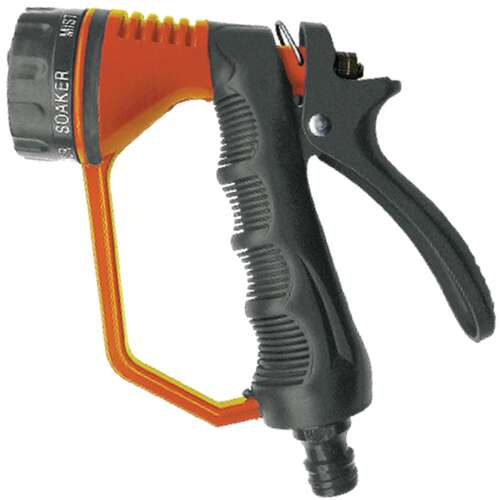 Metallbrausekopf mit 6 Funktionen und Handschutz #grey-orange 32553337