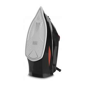 Călcător cu aburi Black & Decker BXIR3000E cu talpă ceramică, negru și portocaliu - Aparate de curatat cu aburi, Mașini de cusut, Stații de aburi, Aparate de abur manual, Fiare de călcat și Mașini de curățat