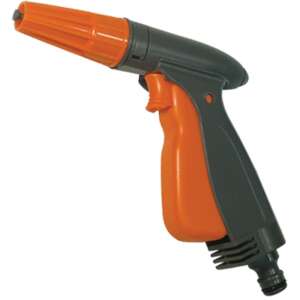 Adjustable spray nozzle, grey and orange, for watering plants and gardens - Lux
