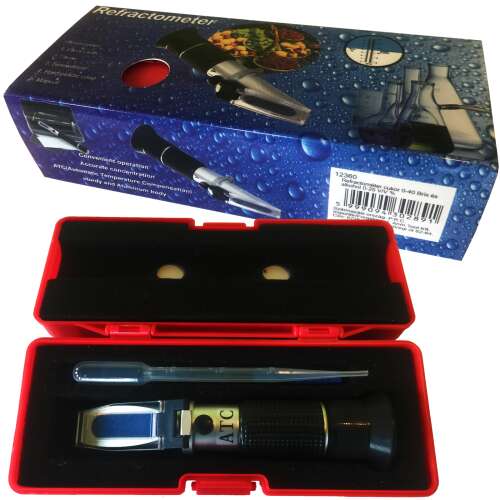 Refractometer 0-40 Brix and 0-25 V/V% Alcohol, ATC, with case