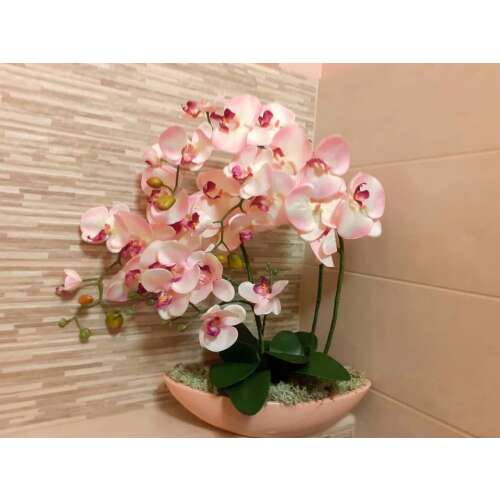 Rózsaszín 4 virágos orchidea dekor 32556760